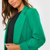 Boohoo Basics Blazer en Tissu Tissé à Manchette Tournante, Coupe Décontractée