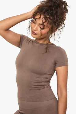 Boohoo Basics Haut à manches courtes en côtes sans couture