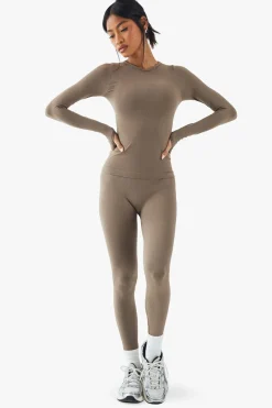 boohoo Basics Haut à manches longues en côtes sans couture<Femme Vêtements De Sport|Tops