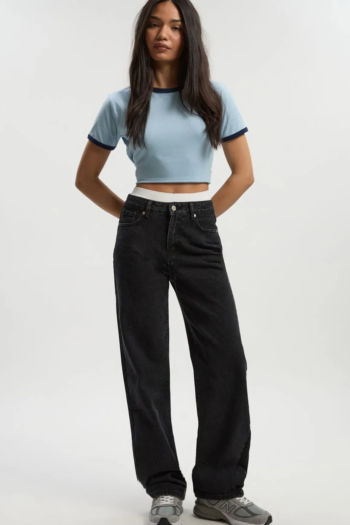 Boohoo Basics Jean Boyfriend Taille Haute