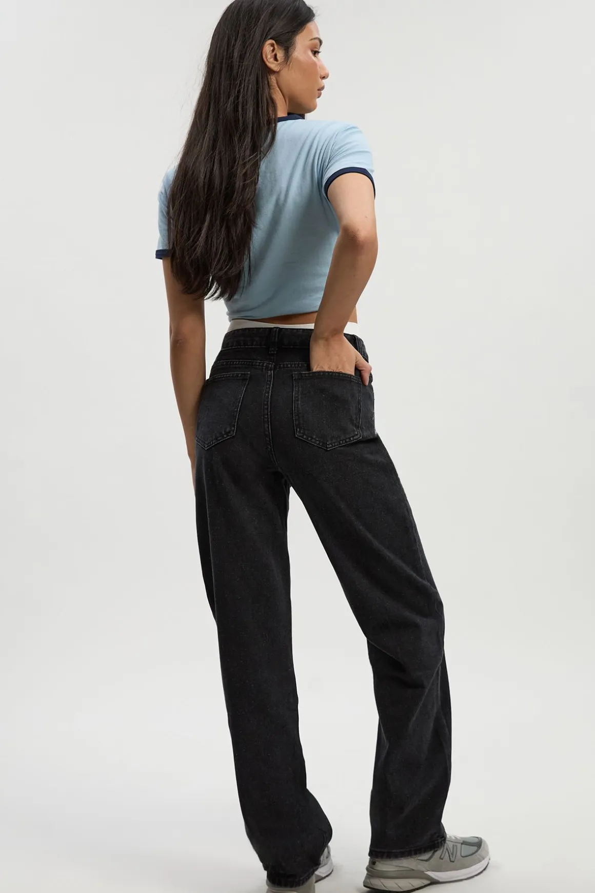 Boohoo Basics Jean Boyfriend Taille Haute