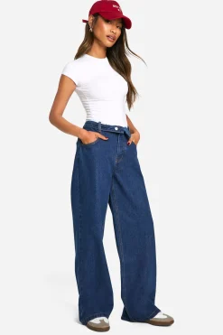 boohoo Basics Jean décontracté à jambes larges<Femme Denim|Jeans