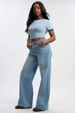 Boohoo Basics Jean Droit en Bleu Clair