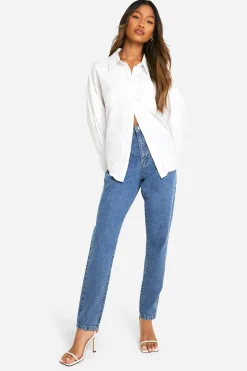 Boohoo Basics Jeans Mom Slim Fit Taille Haute 32 pouces