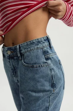 boohoo Basics Jeans Mom Slim Fit Taille Haute<Femme Denim|Jeans