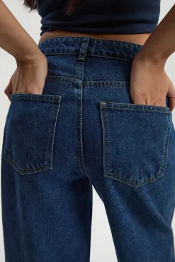 boohoo Basics Jean taille haute à jambes larges<Femme Denim|Jeans