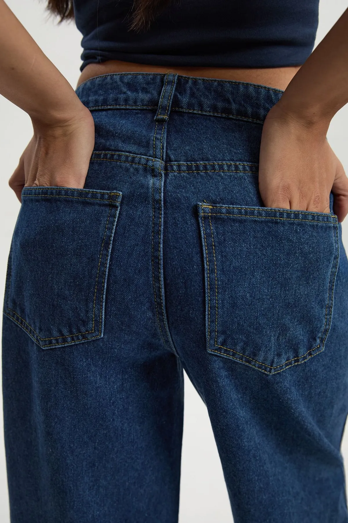 boohoo Basics Jean taille haute à jambes larges<Femme Denim|Jeans