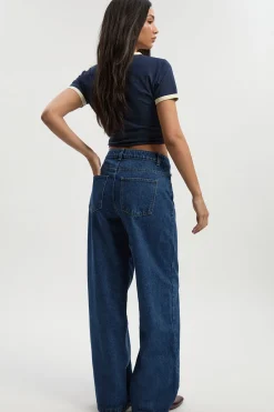 boohoo Basics Jean taille haute à jambes larges<Femme Denim|Jeans