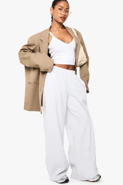 Boohoo Basics Pantalon Droit à Côtes