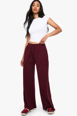 Boohoo Basics Pantalon droit en maille côtelée