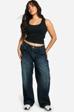 Boohoo Basics Plus Débardeur Côtelé à Larges Bretelles et Longueur Intégrale