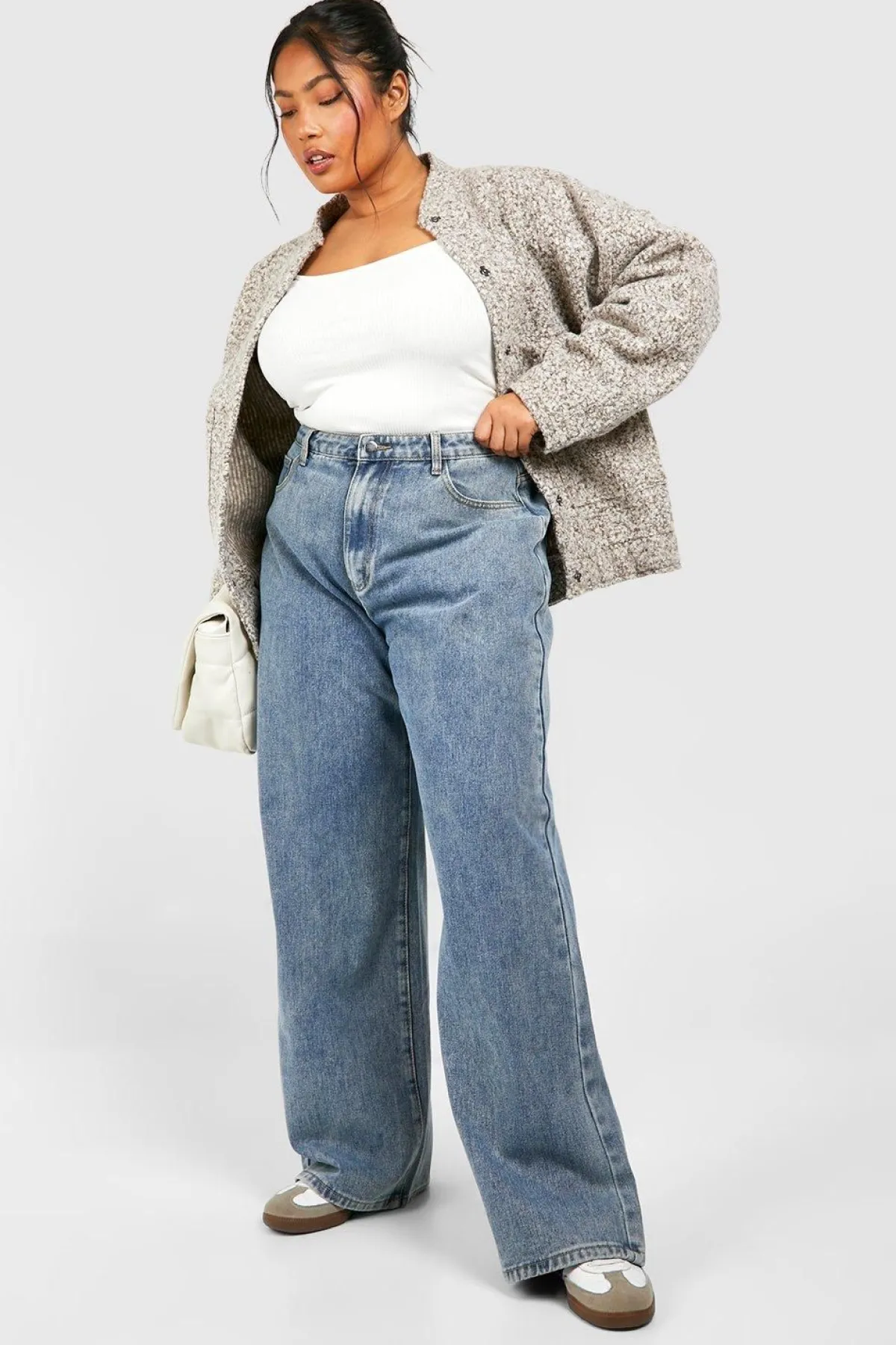 boohoo Basics Plus Denim Jean Largeur Jambe<Femme Denim|Jeans
