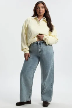 boohoo Basics Plus Denim Jean Largeur Jambe<Femme Denim|Jeans