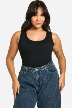 boohoo Basics Plus en coton – Débardeur complet à larges bretelles<Femme Looks De Rentrée|Tops