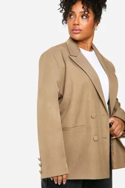 Boohoo Basics Plus Essential Blazer surdimensionné à double boutonnage