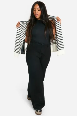 boohoo Basics Plus Jeans droit à jambe droite<Femme Denim|Jeans