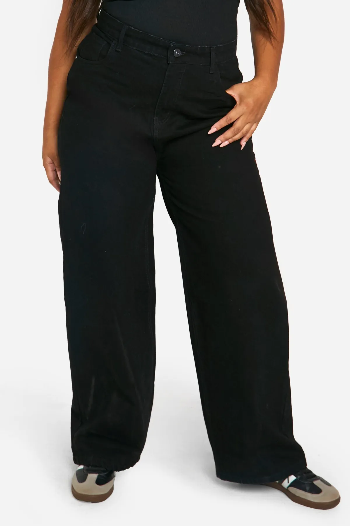 boohoo Basics Plus Jeans droit à jambe droite<Femme Denim|Jeans