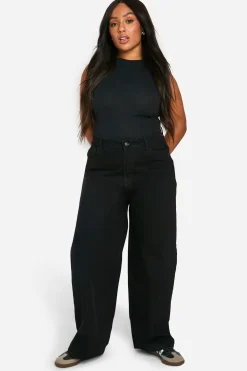 boohoo Basics Plus Jeans droit à jambe droite<Femme Denim|Jeans