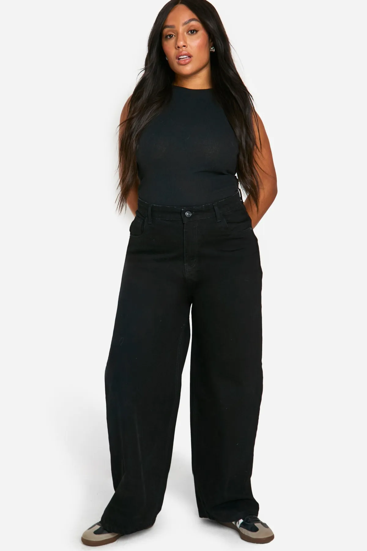 boohoo Basics Plus Jeans droit à jambe droite<Femme Denim|Jeans