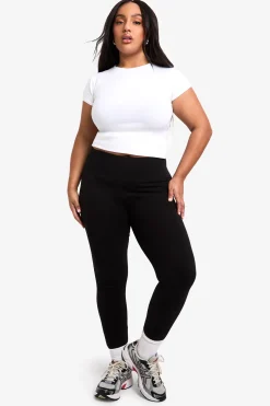 BOOHOO BASICS PLUS LEGGING À TAILLE HAUTE AVEC CEINTURE PROFONDE