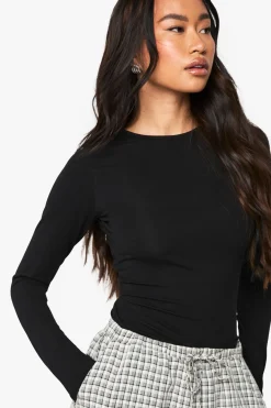Boohoo Basics Top Longline à Manches Longues à Col Rond