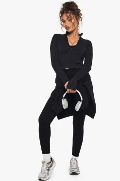 Boohoo Basics Veste zippée à côtes sans couture