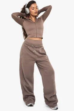 boohoo Basics Veste Zippée en Maille Côtelée Sans Couture<Femme Athleisure|Vêtements De Sport