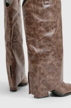 Botte de cowboy western à talon délavée