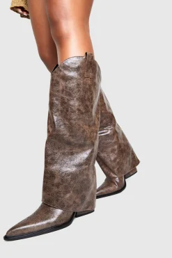 Botte de cowboy western à talon délavée