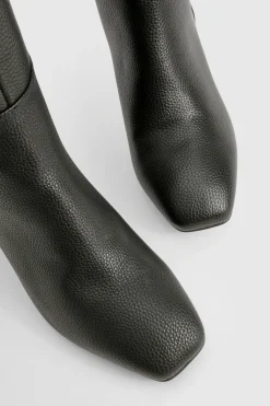 boohoo Botte Montante À Talon Carré Coupe Large< Bottes|Bottes Hautes