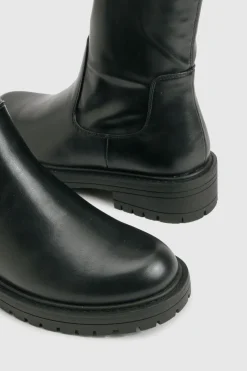 Botte pour pieds larges à talon bloc massif