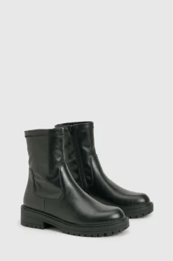 Botte pour pieds larges à talon bloc massif
