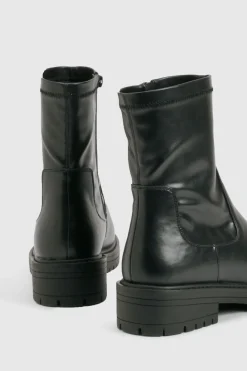 Botte pour pieds larges à talon bloc massif
