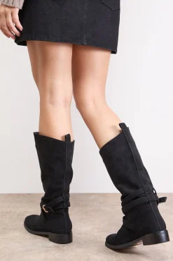 Bottes Ava en synthétique Mi-Mollet avec Boucles