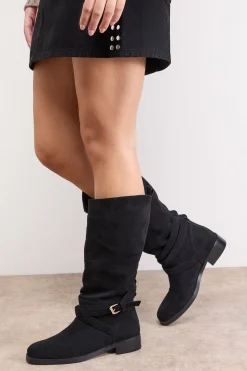 Bottes Ava en synthétique Mi-Mollet avec Boucles