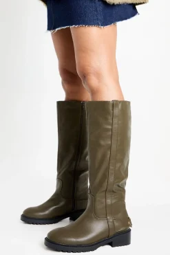 Bottes biker montantes avec détails métalliques