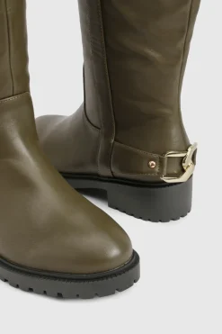 Bottes biker montantes avec détails métalliques
