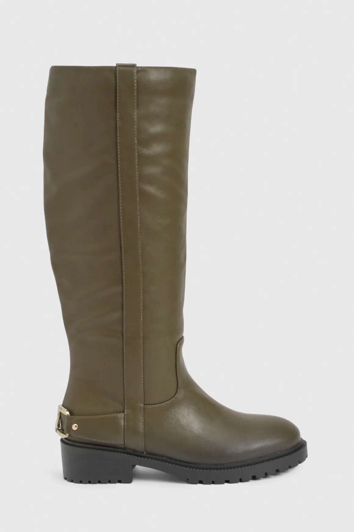 Bottes biker montantes avec détails métalliques