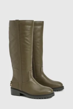 Bottes biker montantes avec détails métalliques