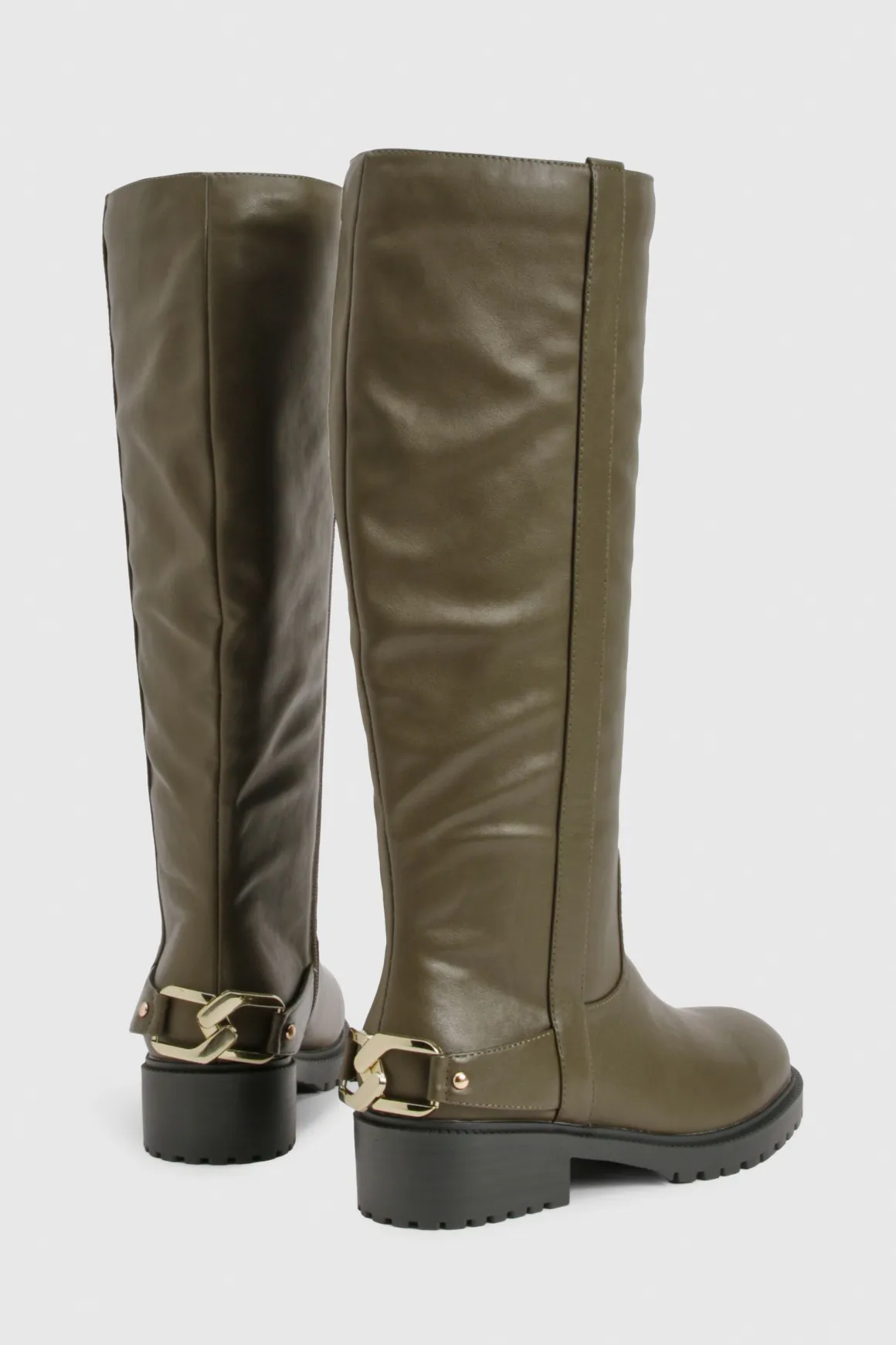 Bottes biker montantes avec détails métalliques