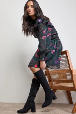 Bottes Chaussettes Hautes Rylee en synthétique à Talon Bloc