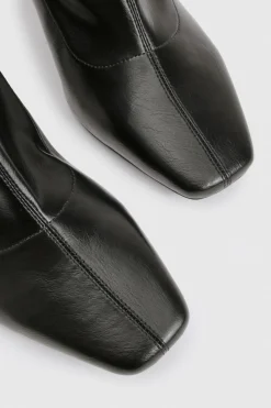 boohoo Bottes chaussette à talon bloc pour pieds larges< Bottes|Bottes Noires