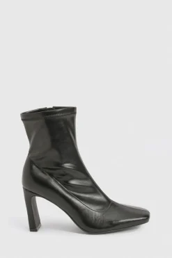 boohoo Bottes chaussette à talon bloc pour pieds larges< Bottes|Bottes Noires