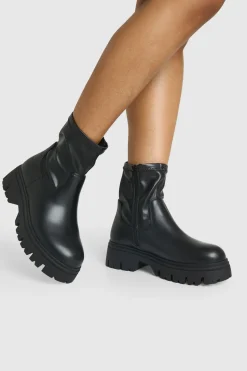 Bottes Chelsea Chunky À Coupe Large Avec Détail Extensible