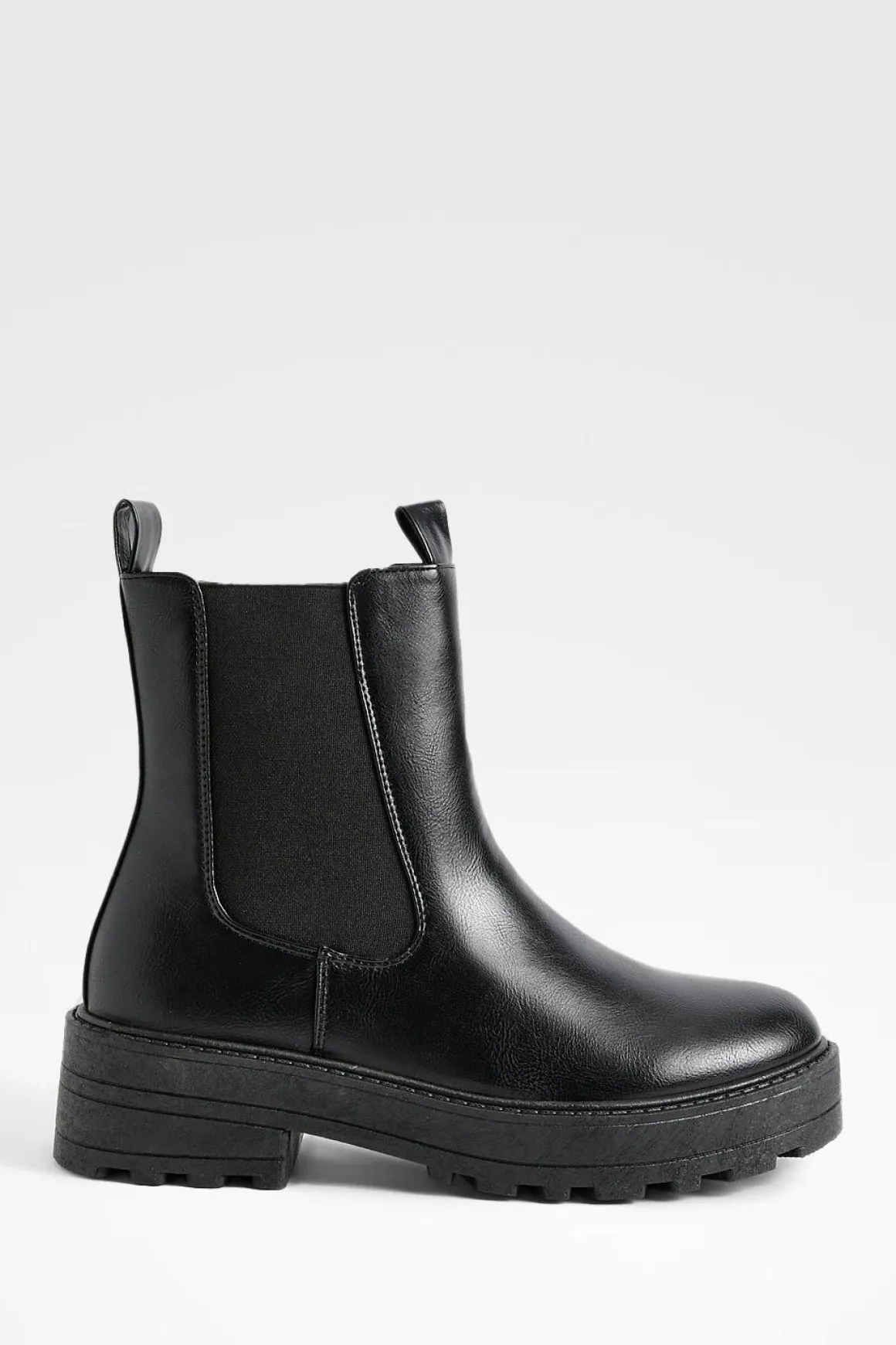 Bottes Chelsea Chunky à Double Onglet et Coupe Large