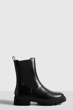 boohoo Bottes Chelsea Chunky à Détail d'Onglet< Bottes|Bottes Noires