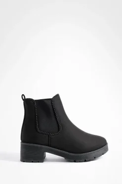 Bottes Chelsea chunky en imitation suède à détails côtelés