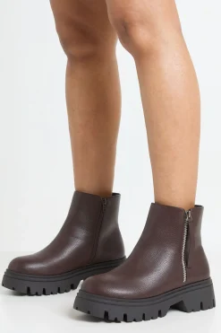 Bottes Chelsea Chunky À Zip Coupe Large