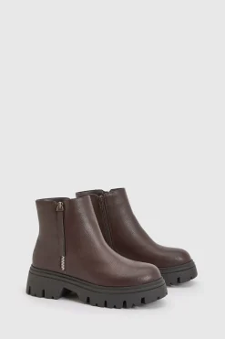 Bottes Chelsea Chunky À Zip Coupe Large