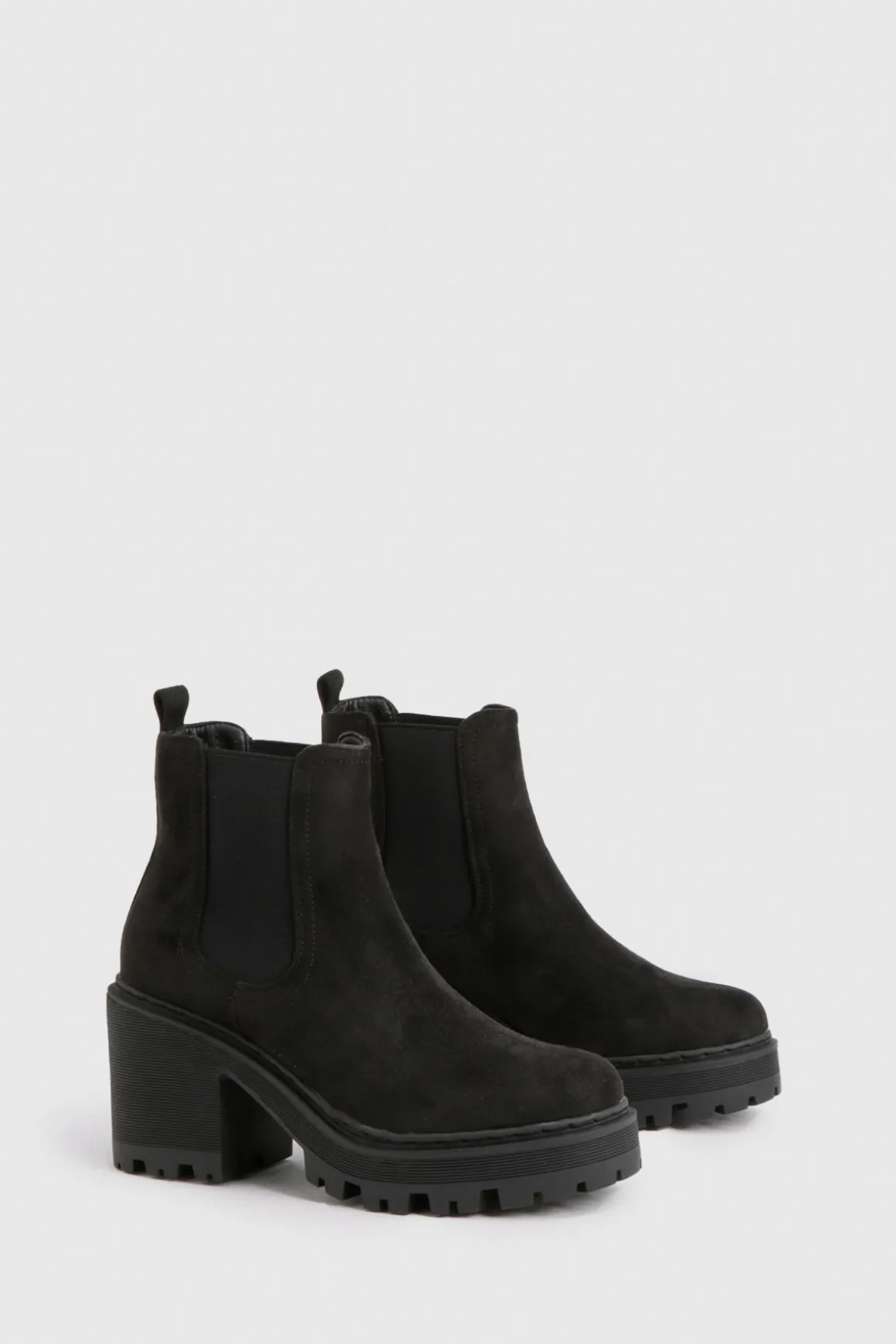 Bottes Chelsea en faux suède à talon bloc épais